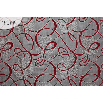 Tissu de mobilier en polyester rouge Jacquard Philippines (fth31942)
